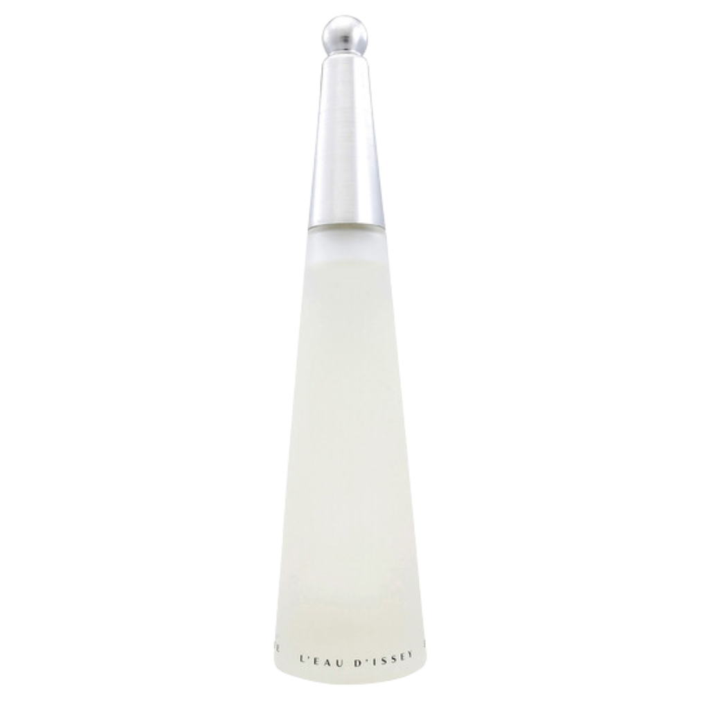 L'Eau D'Issey EDT For Women tall frosted glass bottle with silver cap, elegant designer perfume decant style