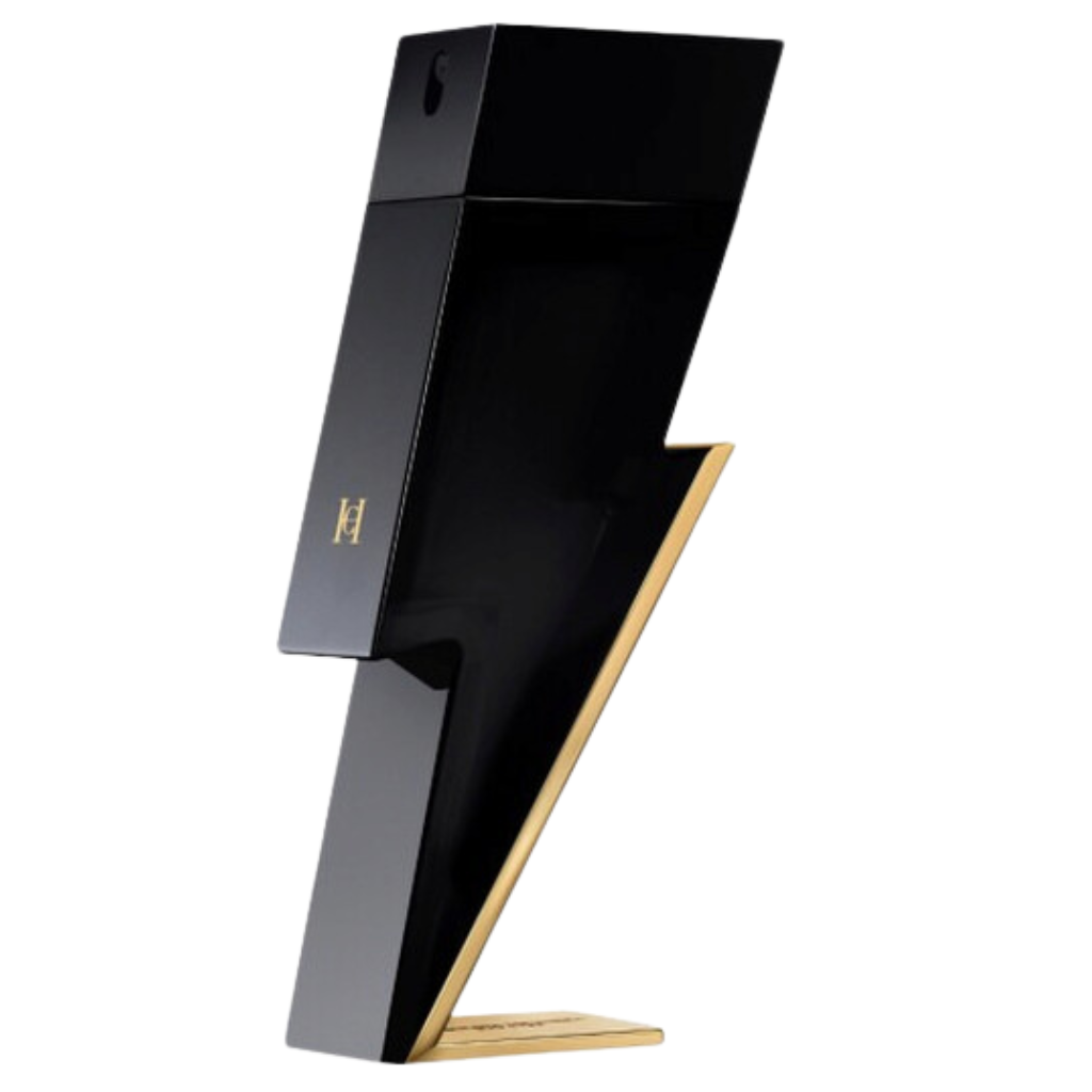 Black and gold lightning bolt shaped bottle of Bad Boy EDT perfume with sleek modern design and subtle logo detailing