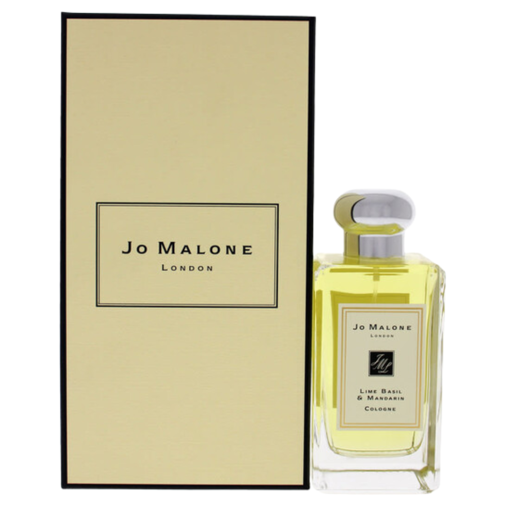 Jo Malone London Lime Basil & Mandarin EDC bottle with beige packaging for niche fragrance decants and perfume samples