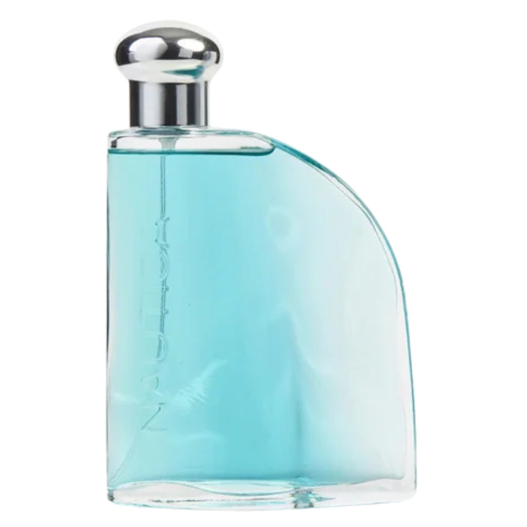 Clear blue liquid in a sleek glass bottle with silver cap labeled Classic by EDT fragrance decant