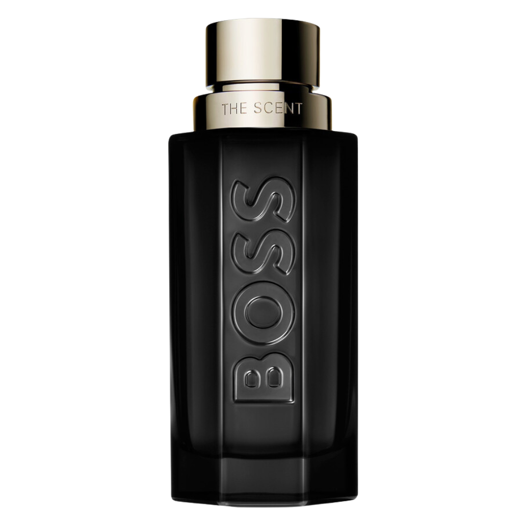 The Scent Magnetic EDP black bottle with gold cap, elegant and luxurious fragrance design for men and women.